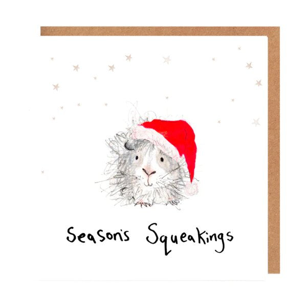 Pack of 5 'Vidal' Guinea Pig Charity Christmas Cards