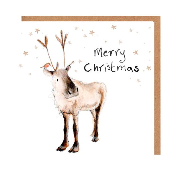 Pack of 5 'Adolphus' Reindeer Charity Christmas Cards