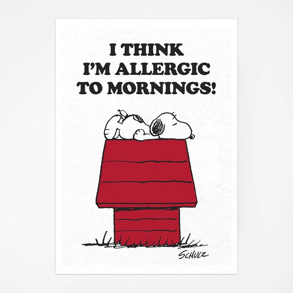 Snoopy Allergic to Mornings Tea Towel
