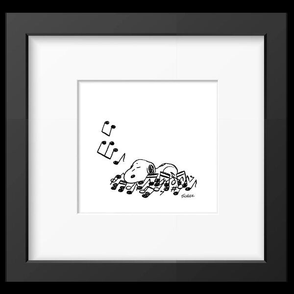 Snoopy Bed Of Notes Framed Print 9x9