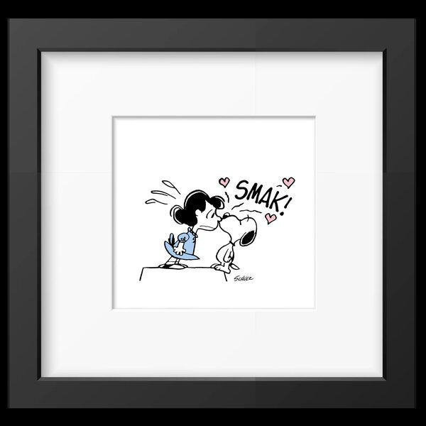 Snoopy Smak! Framed Print 9x9