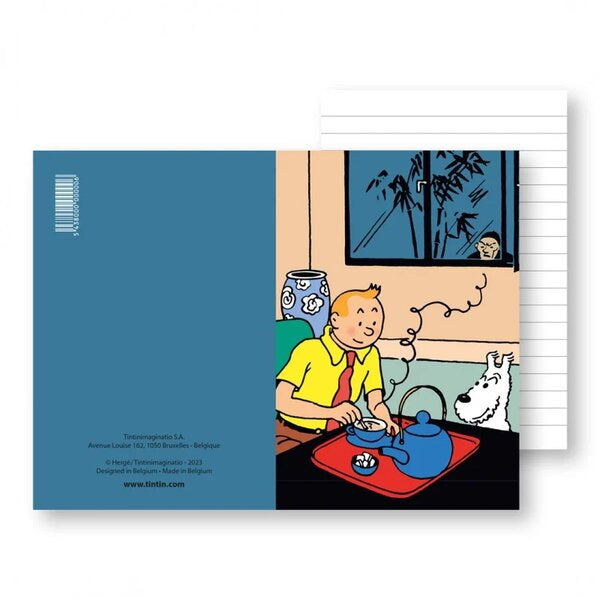 Tintin Drinking Tea A6 Notebook