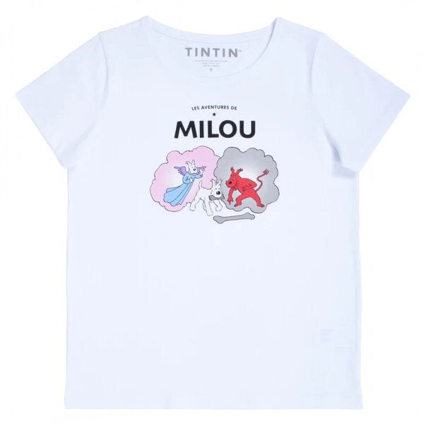 Snowy Angel & Devil White Tintin T-Shirt