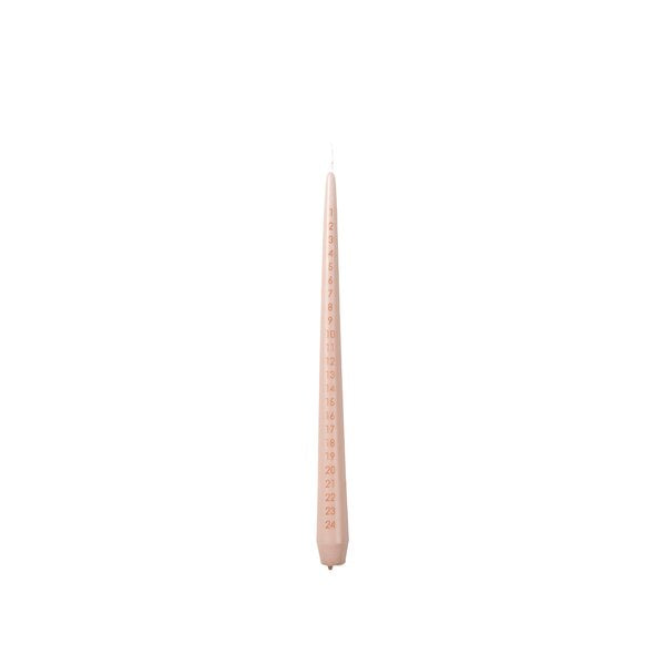 Apricot Cream and Red Advent Tapered Candle
