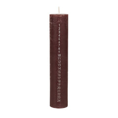 Madder Brown Rustic Advent Candle