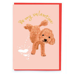 Be My Valentine Poodle Card