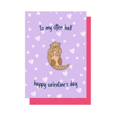 Otter Pin Badge Valentine's Card