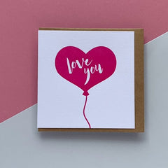 Love You Balloon Square Card