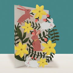 Happy Easter Bunnies Paper Cut