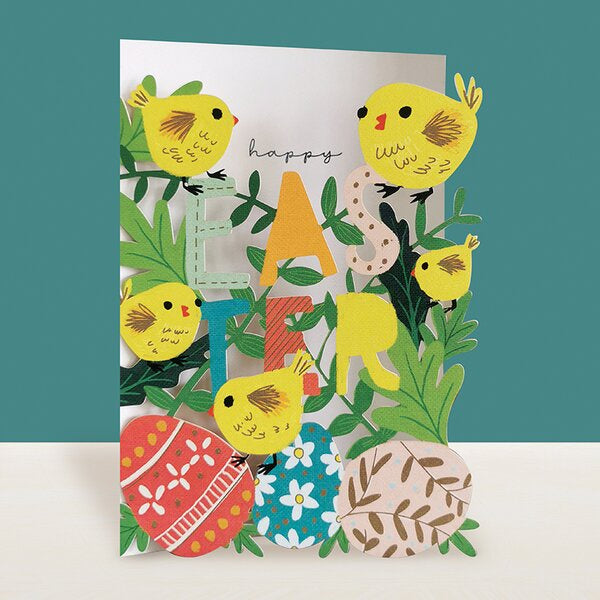 Happy Easter Chicks Paper Cut
