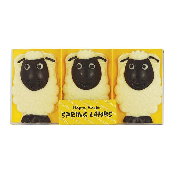 Pack of 3 Easter White Chocolate Spring Lambs