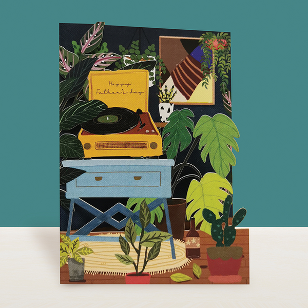 Happy Father's Day Record Player Card