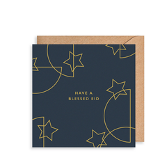 Have A Blessed Eid Navy Stars Card