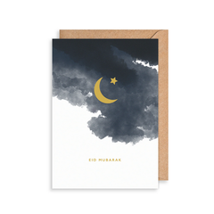 Eid Mubarak Ink Clouds Card