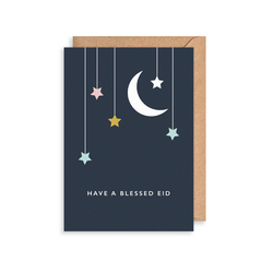 Have A Blessed Eid Moon & Stars Card
