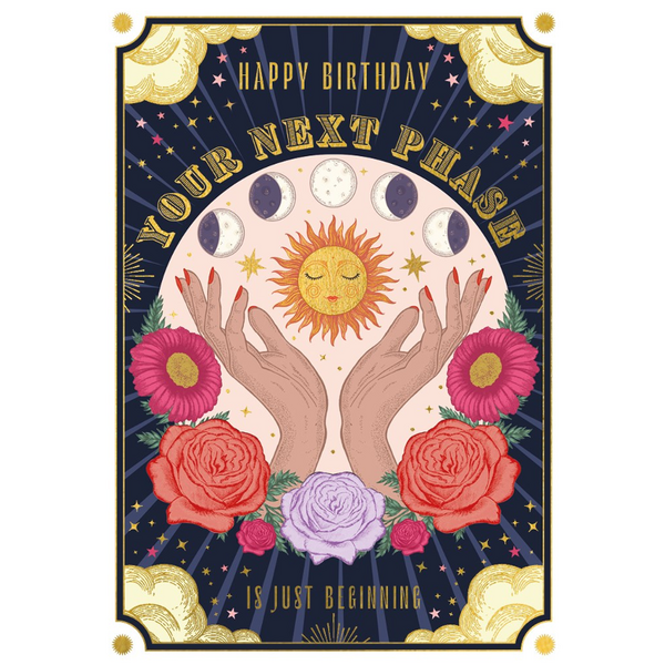 Next Phase Sun & Moon Birthday Card