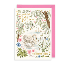 Wonderful Mum Swans Card