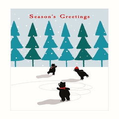 Bears Ice Skating Christmas Card