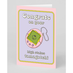 High Stakes Tamagotchi New Baby Card