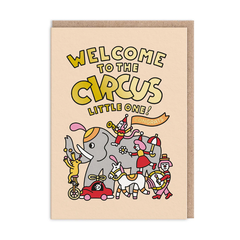 Welcome To The Circus New Baby Card