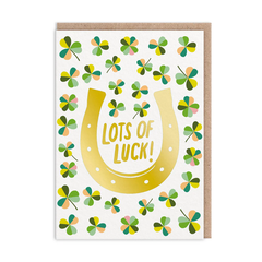 Lots of Luck Gold Horseshoe Card