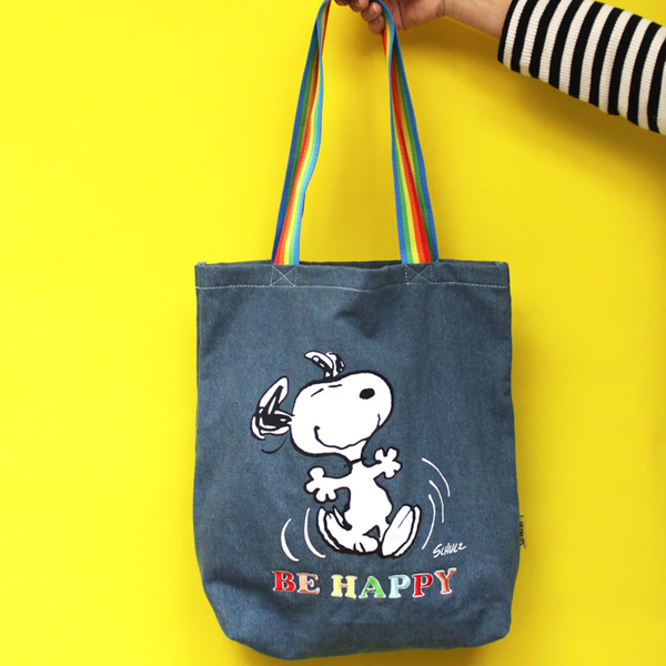 Be Happy Denim Snoopy Tote Paper Tiger