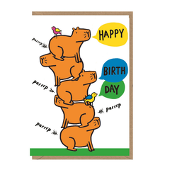 Parrp Capybara Birthday Card