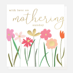 With Love On Mothering Sunday Flowers Card
