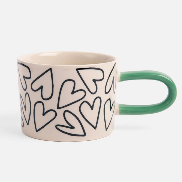 Mono Hearts Outline Ceramic Mug