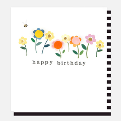 Happy Birthday Pom Pom Flowers Card