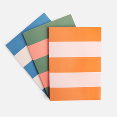 Multi Stripe Set of 3 Notebooks