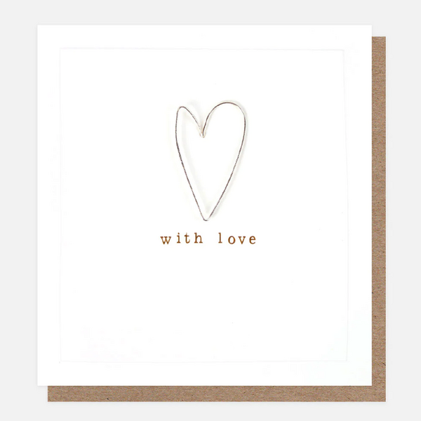 With Love Silver Heart Card