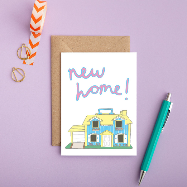 New Home Flowery House Card