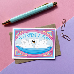 Perfect Match Swans Card