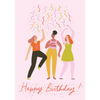 Three Party Girls Birthday Card