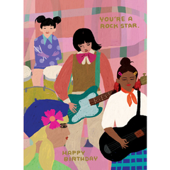 Rocking Girl Band Card
