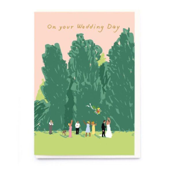On Your Wedding Day Bouquet Throw Card