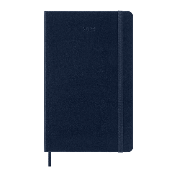 Moleskine 2024 Weekly Planner Large Hardcover Blue Paper Tiger