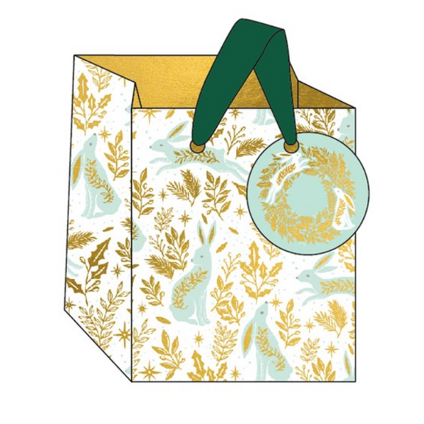 Glad Tidings Hares Small Gift Bag