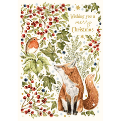 Merry Christmas Fox & Robin Card