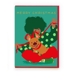 Dog Bow Christmas Card
