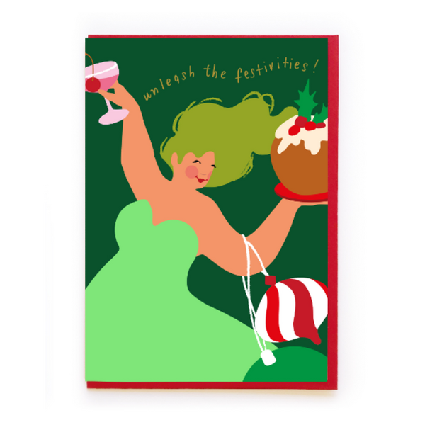 Single Lady Christmas Card 
