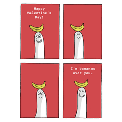 I'm Bananas Over You Valentine's Card