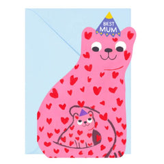 Best Mum Die Cut Cat Card