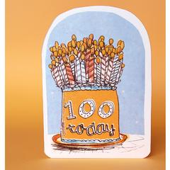 100 Today Cake Card
