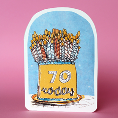 70 Today Cake Card