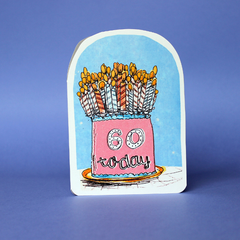 60 Today Cake Card