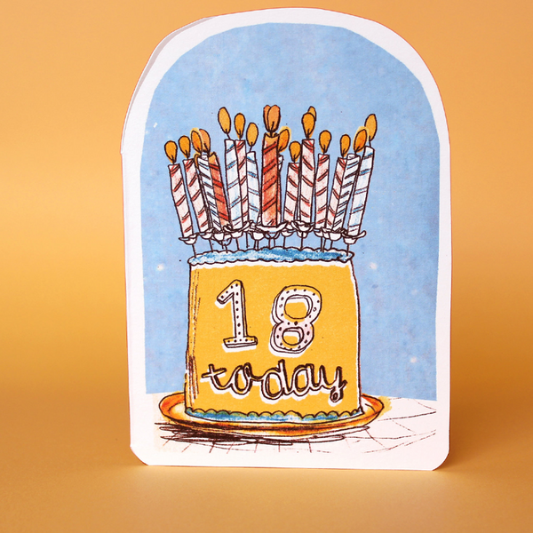 18 Today Cake Card