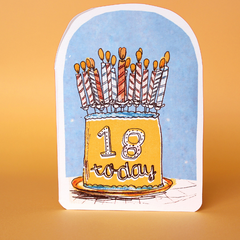 18 Today Cake Card