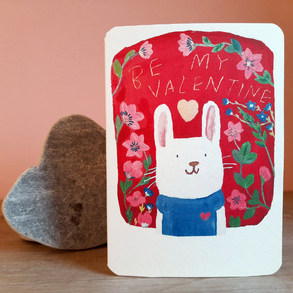 Be My Valentine Rabbit Card